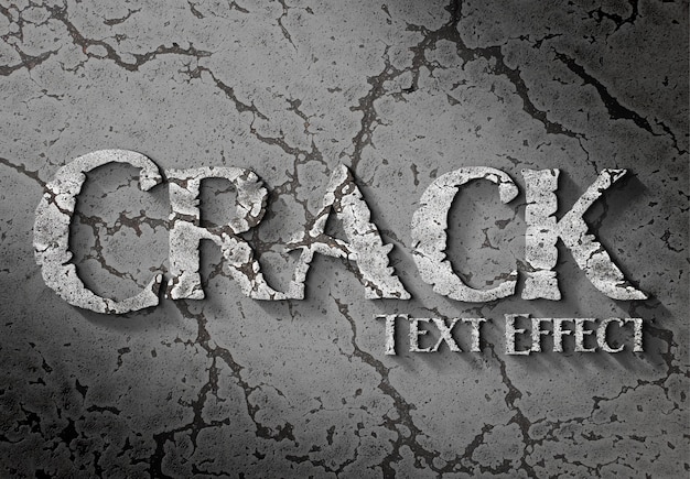 3d text effect on cracked surface