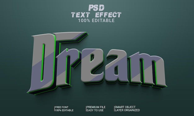 File psd da sogno con effetto testo 3d