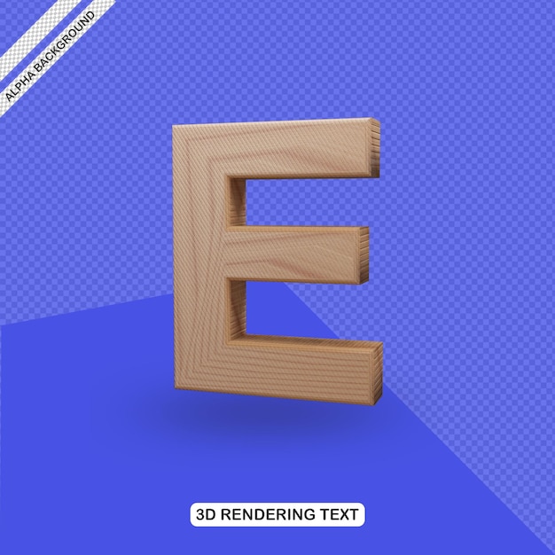 PSD 3d text effect e letter render