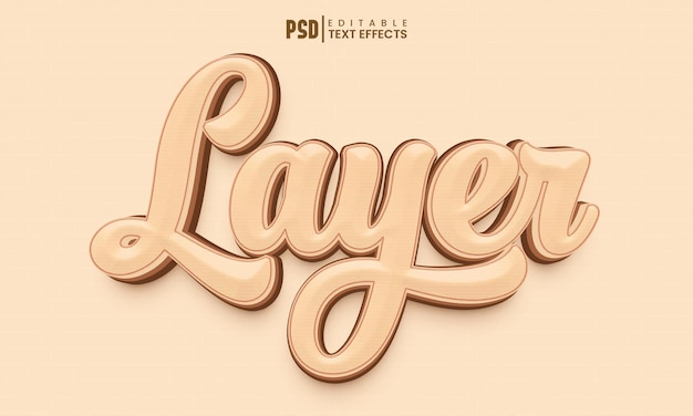 3d text effect editable layer style mockup template