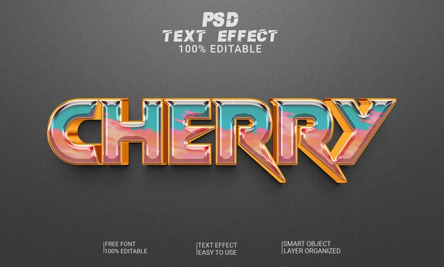 3D Text Effect Full Editable Text Style PSD File