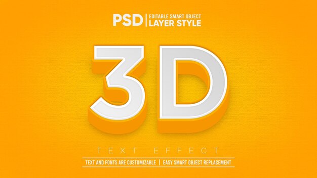 Полностью редактируемый шаблон с эффектом 3D-текста