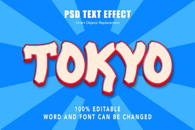 3D text effect japan font style