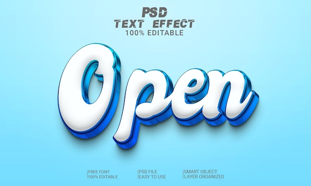 3D Text Effect Open PSD File