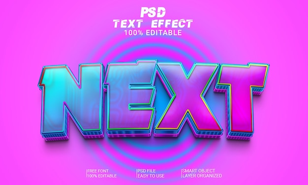 PSD 3d text effect next psd file