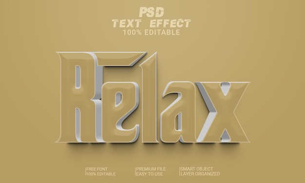 3d text effect relax psd file