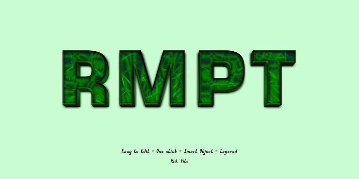 PSD 3d text effect style grass