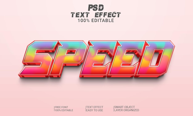 3d text effect style speed psd file