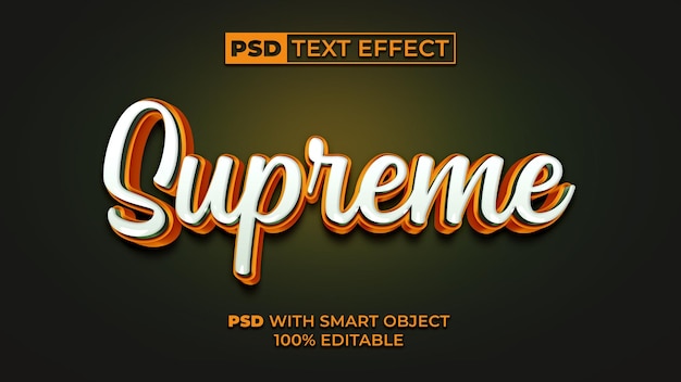 3D-текстовый эффект Высший стиль Редактируемый текстовый эффект
