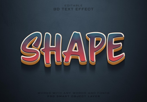 3d text effect with stroke and shadow mockup