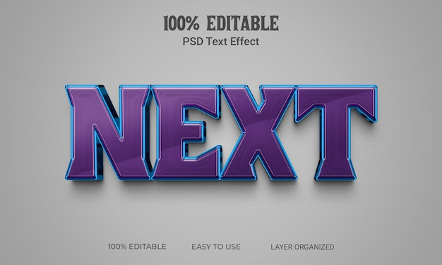 PSD next 3d text effect