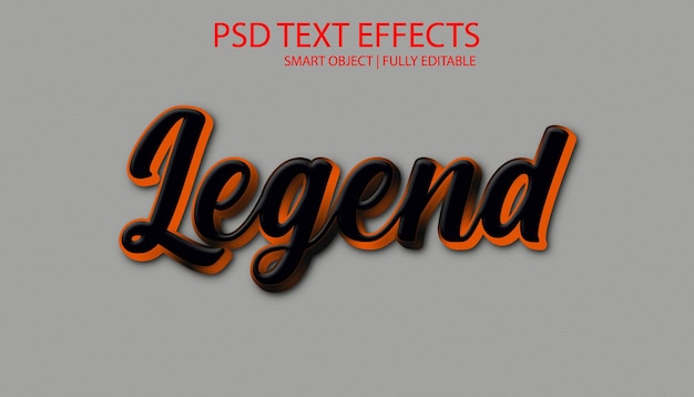3Dテキスト効果のレジェンドPSD