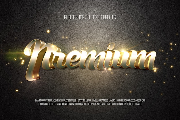 PSD 3d text effects - premium