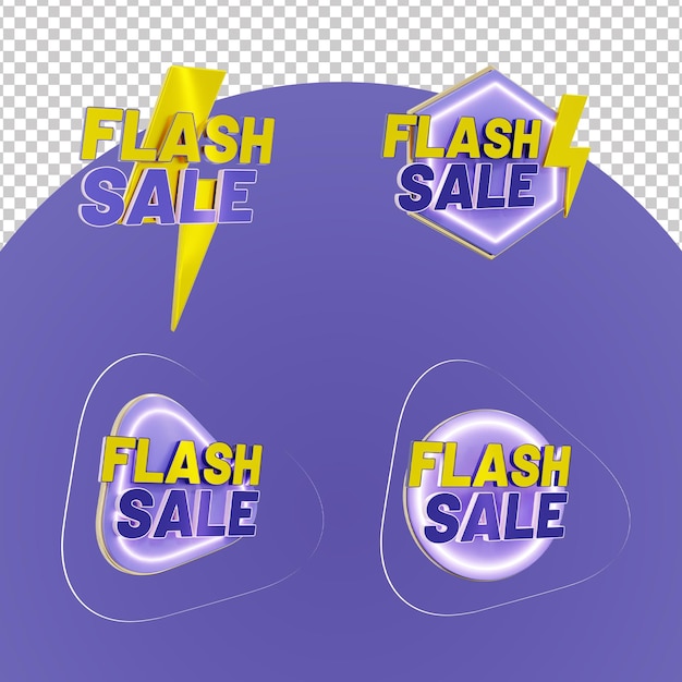 PSD icona di vendita flash di testo 3d