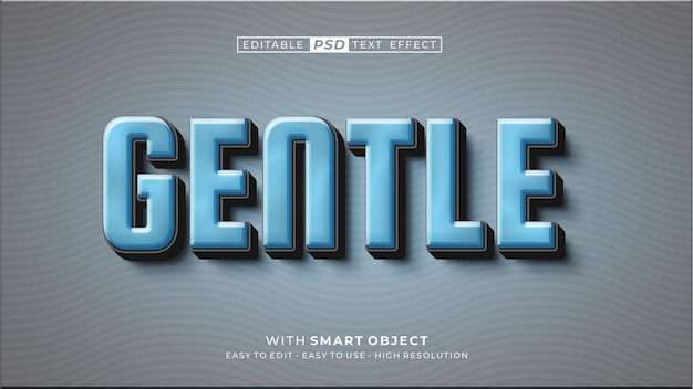 3d text Gentle text effect editable text style