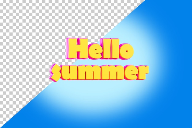 3d текст Hello Summer рендеринг