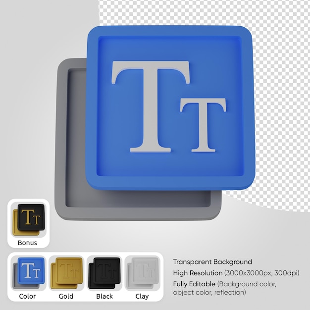 3d text icon