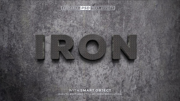 3d text Iron text effect editable text style