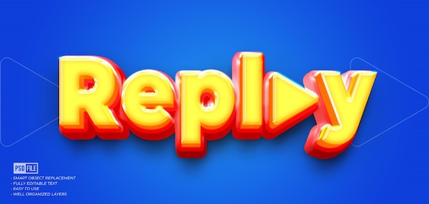 3d text replay bold edition custom text editable 3d style text effect