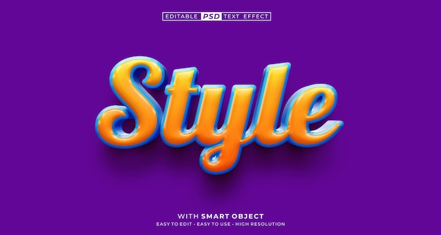 PSD 3d text style editable font effect