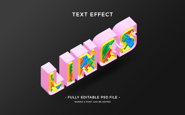 3d text text effect