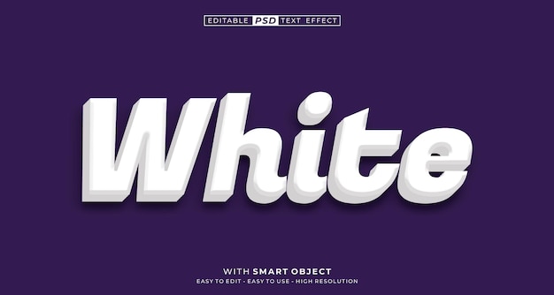 PSD 3d text white text effect editable font style