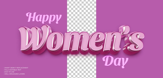 PSD 3d text women's day editable 3d style font effect