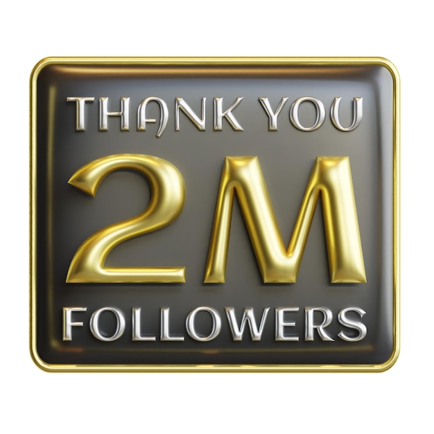 3d thank you followers high quality render illustration and icon