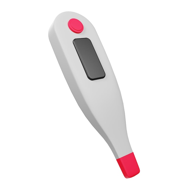 3d thermometer icon isolated on the transparent background