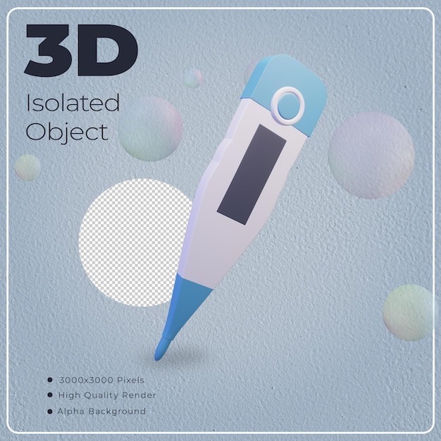 3D-термометр Изолированный объект с высоким качеством рендеринга