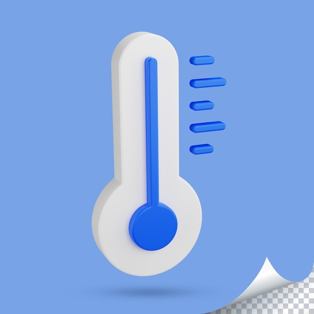 PSD 3d thermometer pictogram lage temperatuur symbool 3d-rendering