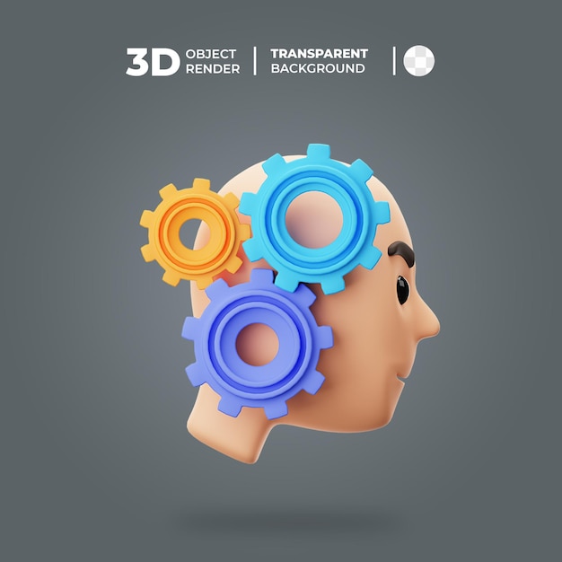 3D Thinking Process Icon