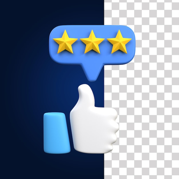 PSD 3d three star icon 2