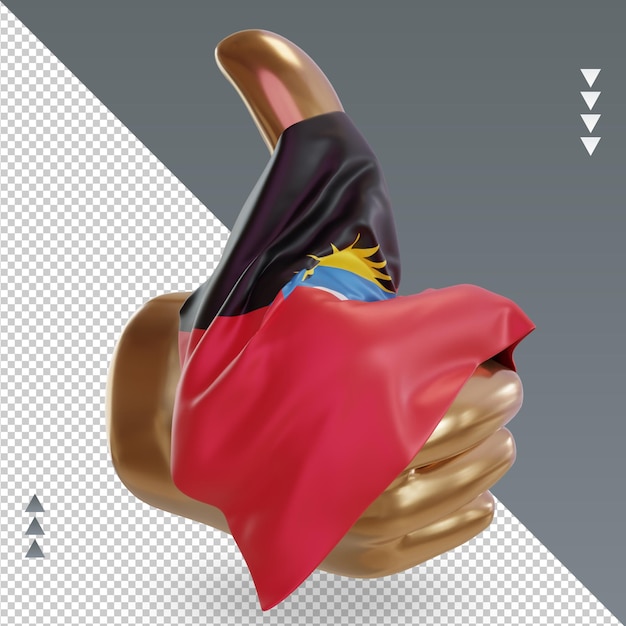 3d thumb Отображение флага Антигуа и Барбуды слева