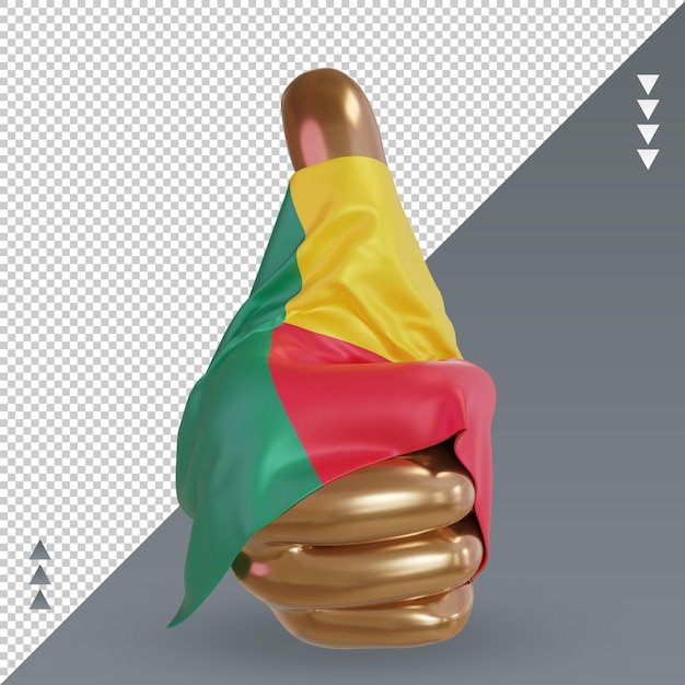 PSD 3d thumb benin flag rendering front view