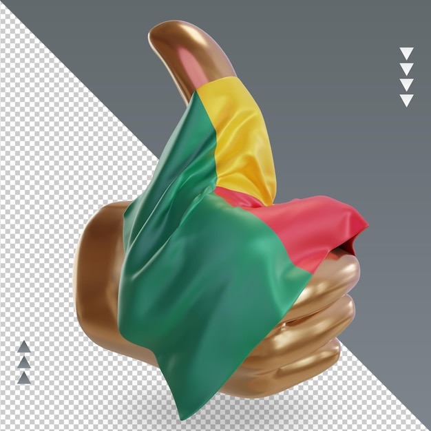 3D рендеринг флага Бенина, вид слева