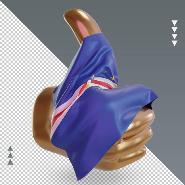 3d thumb cape verde flag rendering left view