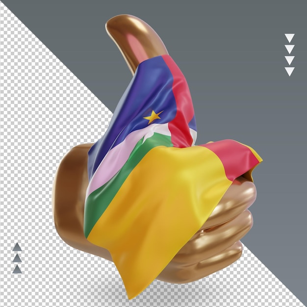 3d thumb Central African Republic flag rendering left view