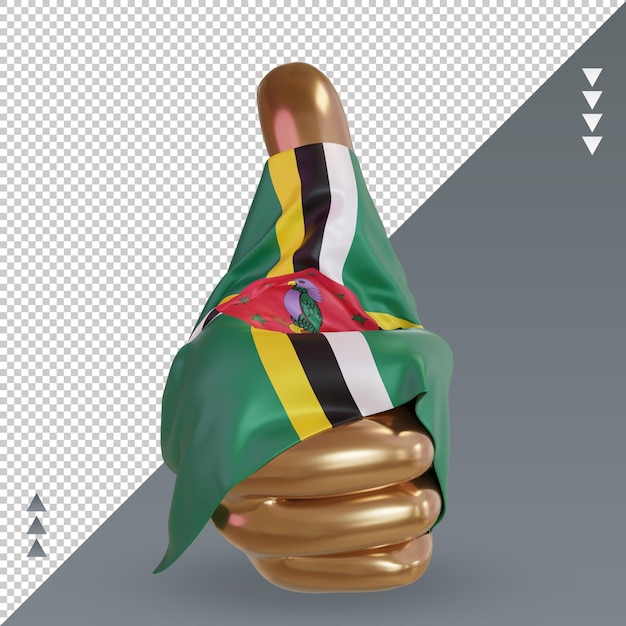 3d thumb dominica flag rendering front view
