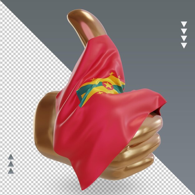 PSD 3d thumb grenada flag rendering left view