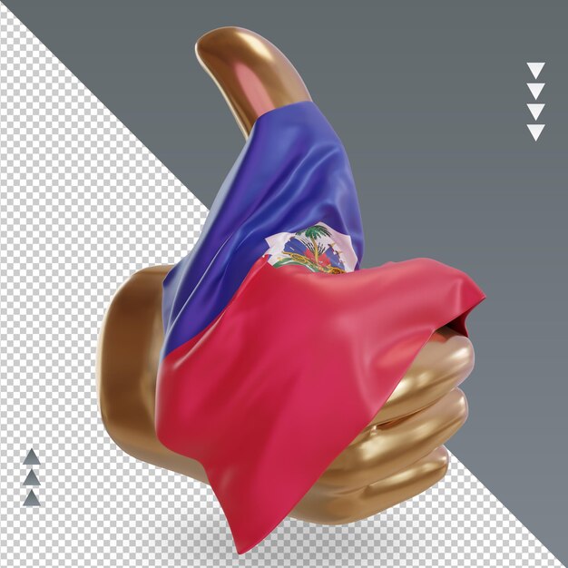 3D рендеринг флага Гаити, вид слева