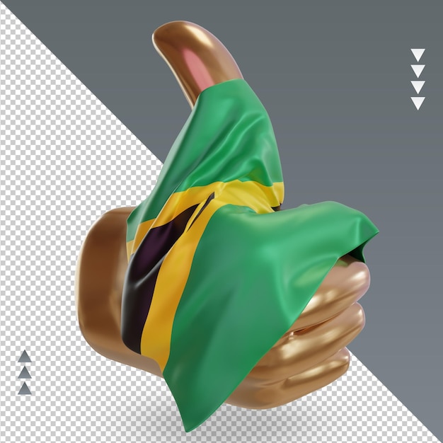 3d thumb jamaica flag rendering left view