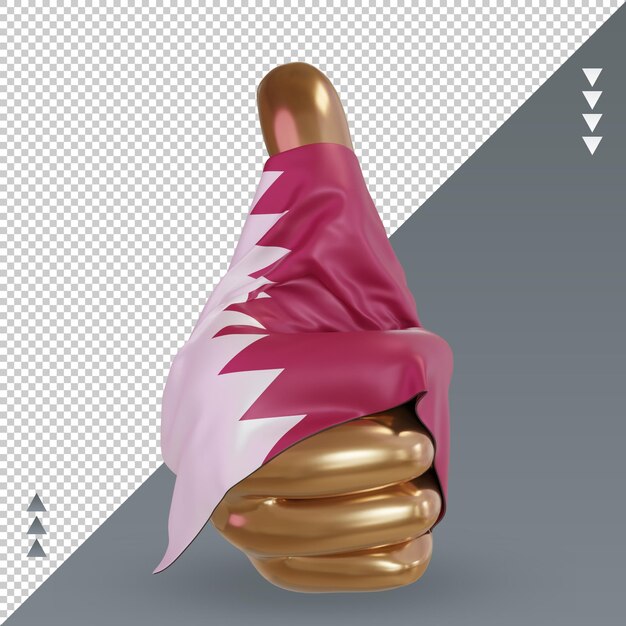 PSD 3d thumb qatar flag rendering front view