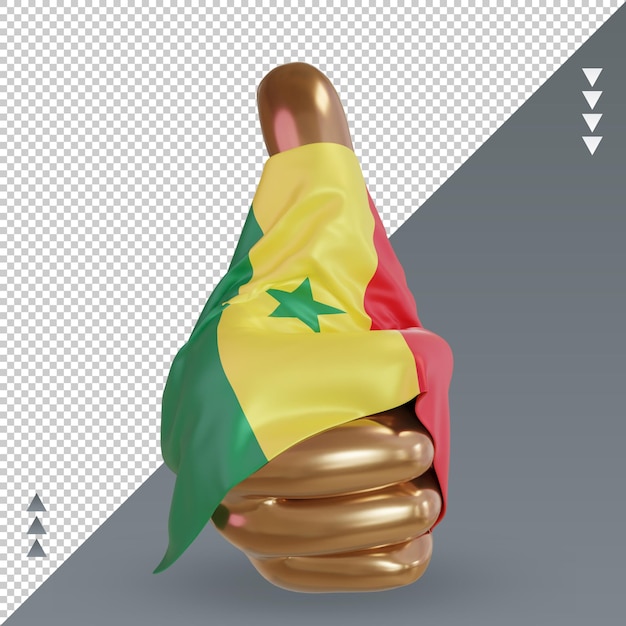 PSD 3d thumb senegal flag rendering front view