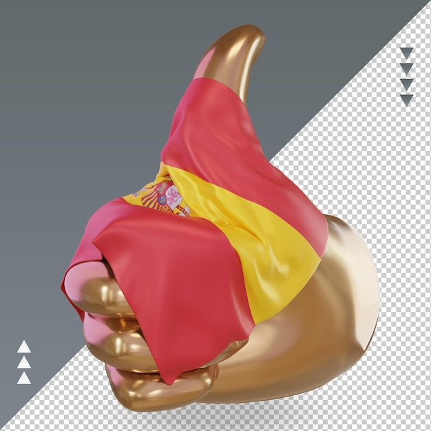 PSD 3d thumb spain flag rendering right view