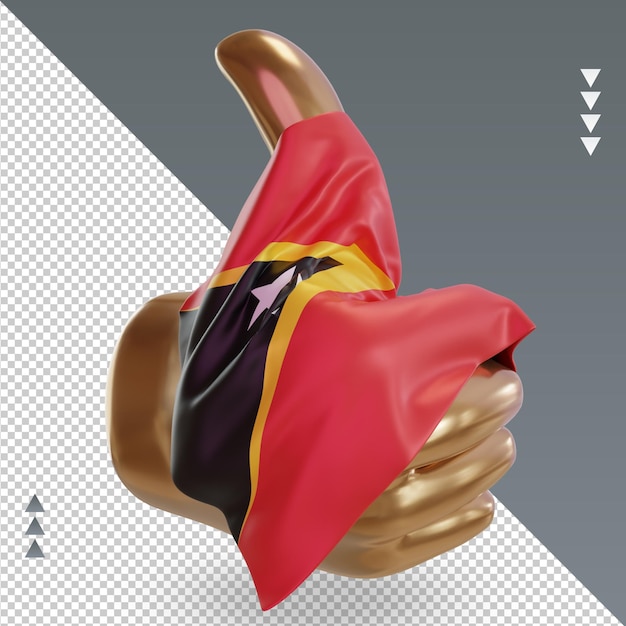 PSD 3d thumb timor leste flag rendering left view