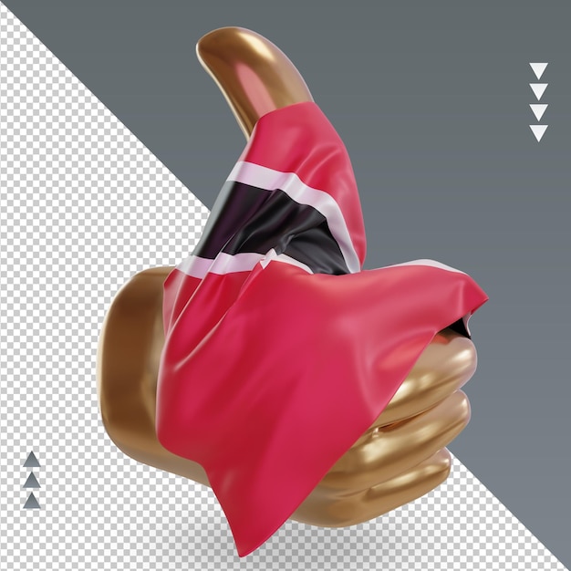 PSD 3d thumb trinidad and tobago flag rendering left view