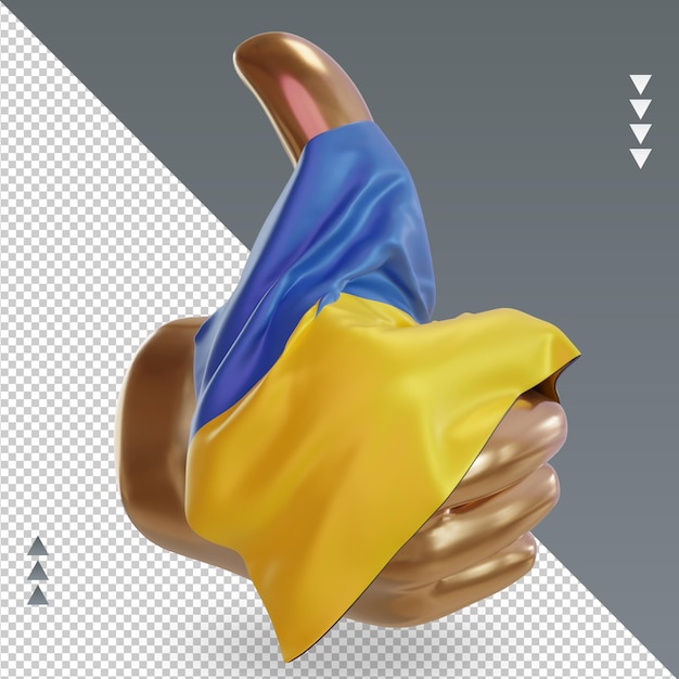 PSD 3d thumb ukraine flag rendering left view