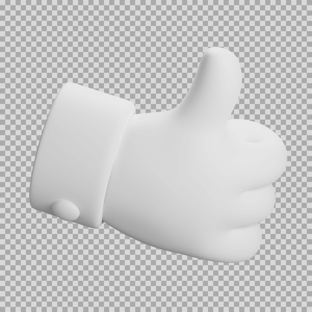 PSD 3d thumb up dynamic clay icon