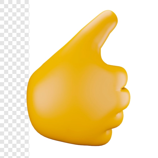 3d thumbs up hand gesture